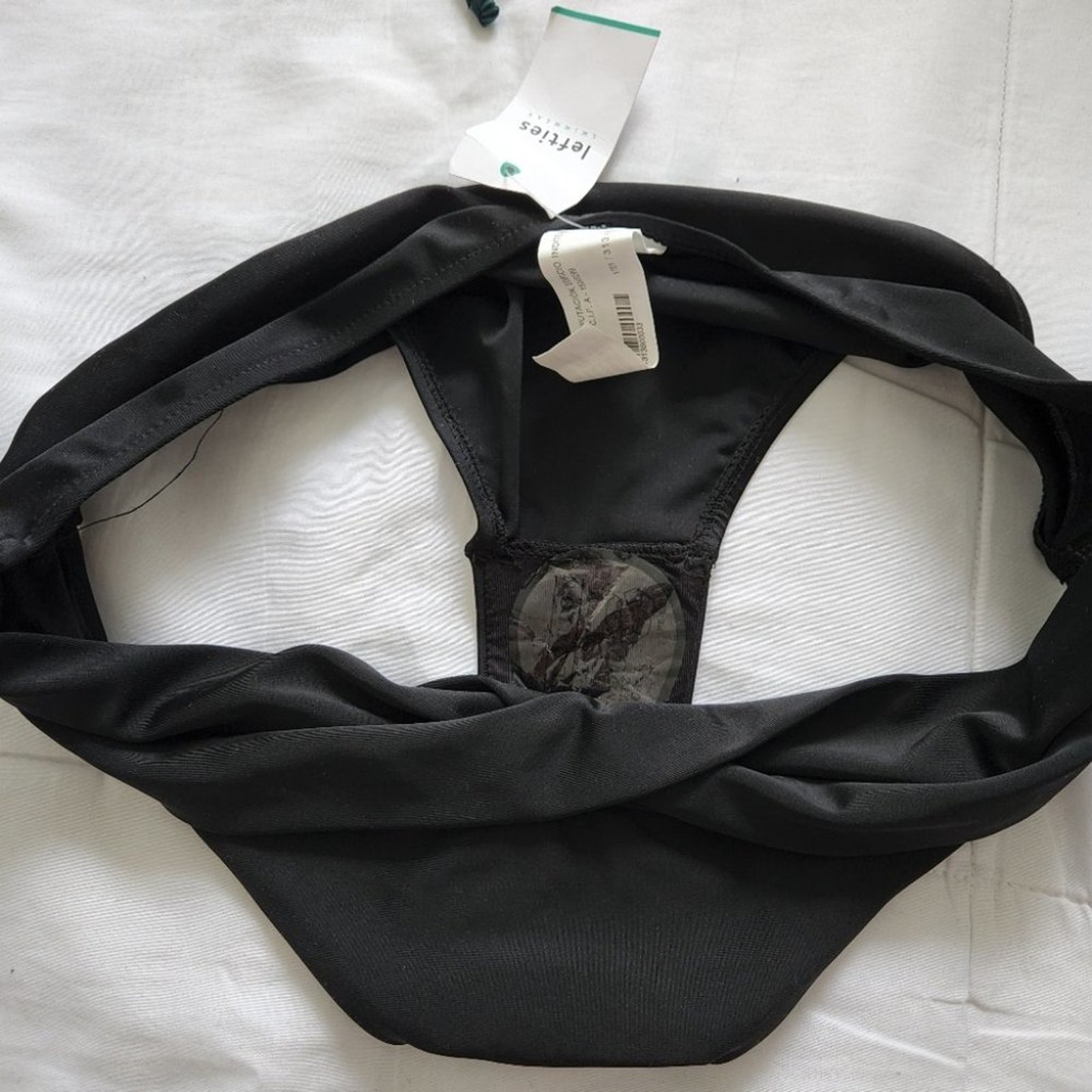 Lefties Nwt Tropical Floral Bandeau Top Black Bikini Bottom M — image 6 of 6